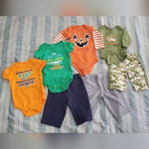 3-6 months baby boy bundle with Halloween Onsie
